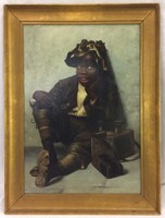 John George Brown O/c Portrait Of Black Boy