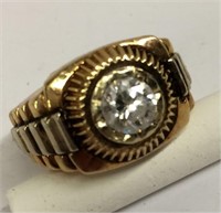 14k Gold Ring With Clear Stone