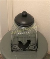 Glass Canister w/Rooster