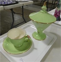 ROYAL WINTON 7.75" COVERED DISH & CUP & SAUCER
