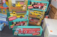 7pc Coca-Cola Diecast Trucks & Banks in Box