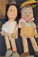 Vtg Pinocchio & Little Lulu Plush