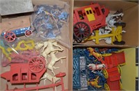 Vtg Western & Stage Coach Toy Lot-Ideal, MPC+