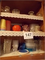 Three shelves glassware - plastic storage