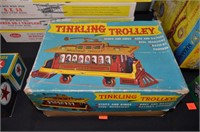 Vtg 1965 Tinkling Trolley Toy in Box