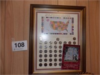 Framed 50 state quarter collection - fact book