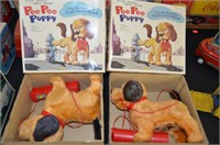 2pc Vtg Pee Wee Puppy B/O Toys in Box