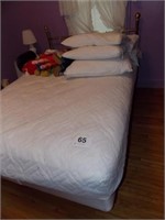 Full size bed w/mattress and box springs - brass