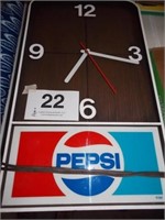 Electric Pepsi-Cola plastic wall clock, 19 1/2" x