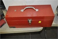 THE CHALLENGER TOOL BOX WITH TOOLS; SOCKETS,