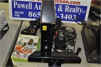 XBOX 360 WITH; CONTROLLER, 2 GAMES AND KINECT