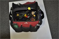 HUSKY TOOL BOX WITH MISCELLANEOUS TOOLS HAMMER,