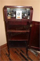 Cherry Cabinet with Curio Top, 2.5" x 14.5" x 47"