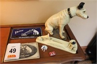 Victor the Dog Figurines, Victor License Plate, &