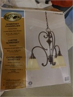 Hampton Bay Somerset chandelier, Bronze finish,