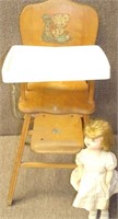 1950'S THAYER VINTAGE WOOD HIGH CHAIR