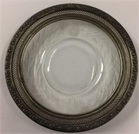 Wallace Sterling Silver & Incised Glass Plate