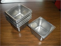 6 S/S Pans 7 x7x4 Inches 1 Lot