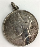 Silver Peace Dollar Pendant