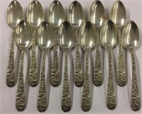 12 S. Kirk & Son Sterling Silver Repousse Spoons