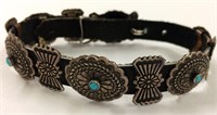 Sterling Silver, Turquoise & Leather Bracelet