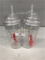 Set of 2 Cool Cups with spoon straws