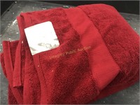 Red 100% Cotton Bath towel made in USA