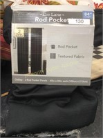 Two Black Rod Pocket Panel 84"