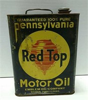 Metal Pennsylvania Red Top Oil Container