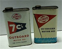 SOHIO 7C"s Outboard Motor Oil Cans