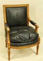 MINTON-SPIDELL LEATHER UPHOLSTERED ARMCHAIR