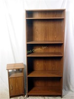 Assembled Pressed Wood Oak Bookcase & Stand