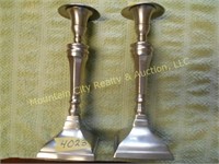 Pair of Heavy Silver Plated Candle Sticks