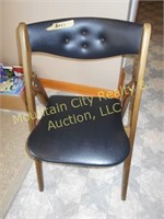 Wood & Leatherette Folding Chair