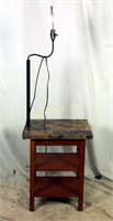 Vintage Mid Century Faux Marble Top Lamp Table
