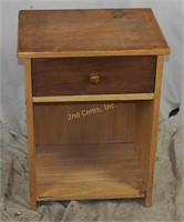 Mid Century Single Drawer Wood Night Stand