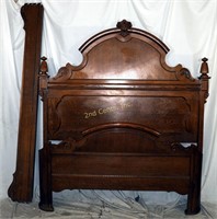 Vintage Georgian Quarter Sawed Oak Tall Bed