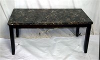 Long Black Faux Marble Top Rectangular Sofa Table
