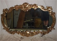 60"  Wide Horizontal Ornate Gold Gregorian Mirror