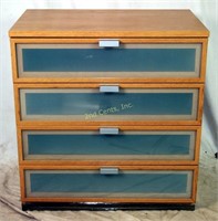 New Premium 4 Drawer Wood & Glass Dresser