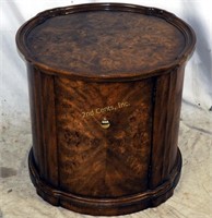 Weiman Mid Century Burled Wood Barrel Table