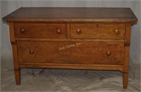 Mid Century Vintage Oak Low Boy Dresser Chest