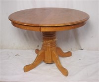 Solid Oak Pedestal 42" Dining Room Table