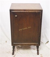 Vintage 32" Tall Wood Storage Cabinet W Shelves