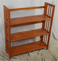 Modern Wood Folding 3 Shelf Book Case