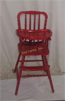 Vintage Red Children's Jenny Lind High Chair
