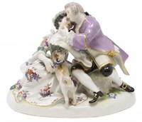 MEISSEN PORCELAIN FIGURAL GROUP, COURTING COUPLE