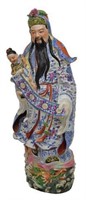 LARGE CHINESE PORCELAIN STANDING GOD OF FORTUNE
