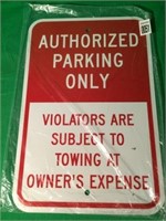 "AUTHORIZED PARKING ONLY" SIGN