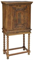 DANISH BAROQUE STYLE CARVED CABINET ON STAND